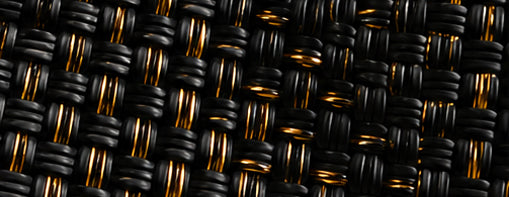 Close-up of the The Gatsby Gala Bag woven pattern using 100% recycled plastic.