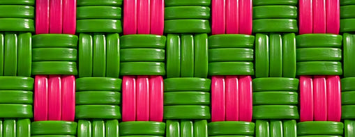 Close-up of the Watermelon Gala Bag woven pattern using 100% recycled plastic.