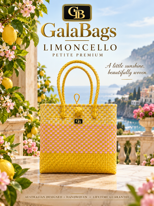 Limoncello Petite Premium GalaBag styled cover with GB logo and rectangular badge